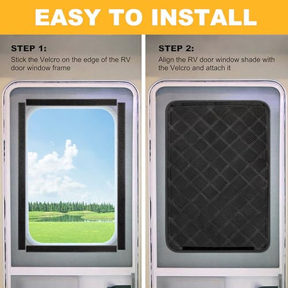 RedCall Rv Door Window Shade,Foldable Camper Sun Shade Windshield Blackout Cover,RV Accessories Fits for RV Interior Door Window 16 x 25 inch - size: 16" x 25" Black