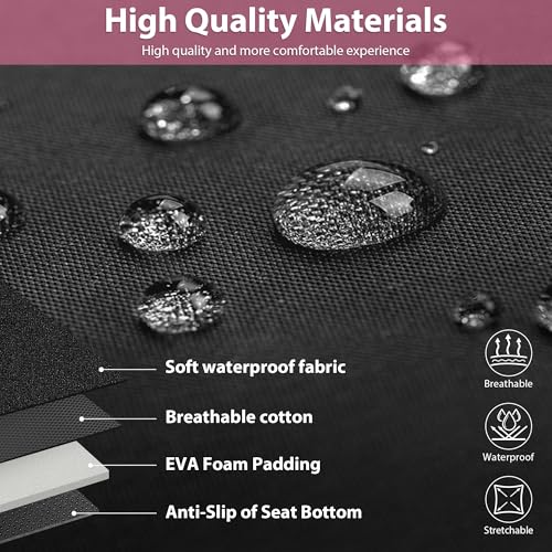 CAR PASS Waterproof Car Seat Covers Front Seats Only with 5mm Composite EVA, Neoprene Car Seat Cover Separate Headrest Cover, Quick Setup Universal Fit for Car SUV Trucks,Airbag Compatible Black Pink - color: Pink Black