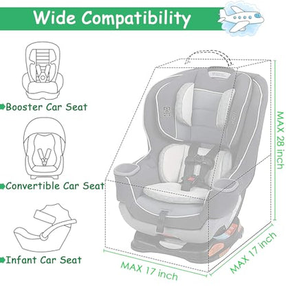YOREPEK Car Seat Travel Bag, Padded Car Seats Backpack for Air Travel - color: Green