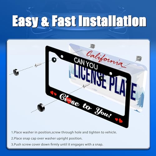 Can You Close to You License Plate Frame Stainless Steel Car Accessory - color: Can You Close to You
