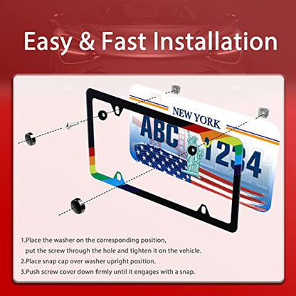 Rainbow Gay Pride License Plate Frame LGBT License Plate Holder 4 Holes - color: Gay Rainbow Pride