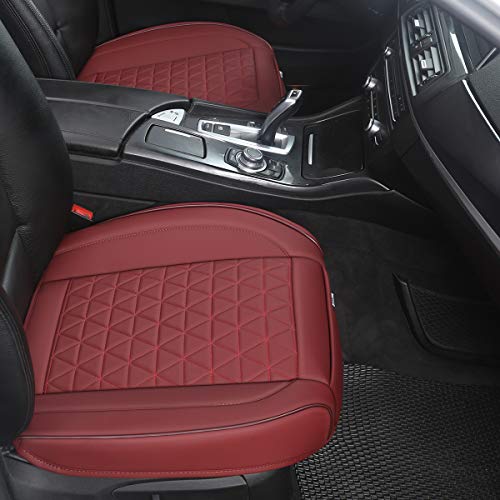 Black Panther Luxury Faux Leather Car Seat Cover Front Bottom Seat Cushion Cover, Anti-Slip and Wrap Around The Bottom, Fits 95% of Vehicles - 1 Piece,Burgundy - color: Front Single Burgundy