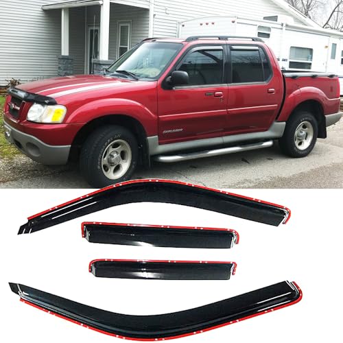 Window Visors Rain Guards for 1991-2001 Ford Explorer 194074 - size: 4pcs 2001-2005 Explorer Sport Trac (In-Channel)