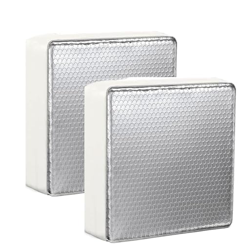 2 Pack RV Vent Insulator 14 * 14 * 3" RV Skylight Cover with Reflective Surface Universal Camper Skylight Shade for Vent Inside Camper Trailer with Velcro (2)