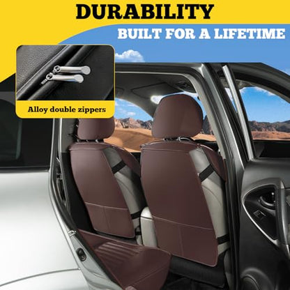 LINGVIDO Car Seat Covers Full Set, Faux Nappa Leather, for Sedans and SUVs - color: Brown, size: Full set