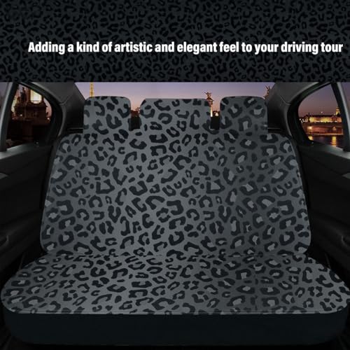 15 Pcs Black Leopard Print Printing Car Steering Wheel Cover Center Console Armrest Pad Headrest Seat Belt Cover Handbrake Cover Keychain Coaster Full Set Car SUV - color: Black