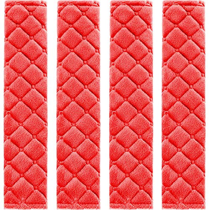 Tatuo 4 Pack Seat Belt Cover Extra Long Soft Pad for Car,10.6 Inch,Red - color: Red, size: 10.6 Inch