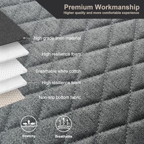 West Llama Linen Car Seat Covers,Bottom Seat Covers for Cars Include 1 Pair Front Driver Seat Pad Mat and 1 Rear Bench Cover Universal Fits 90% Vehicles,SUVs,Cars,Sedans(3Piece-Gray) - color: Gray, size: 2 Front Seat Covers+1 Rear Bench Seat Cover