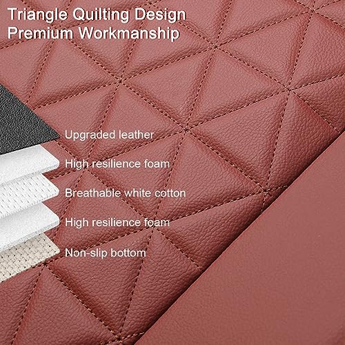 Black Panther Luxury Faux Leather Car Seat Cover Front Bottom Seat Cushion Cover, Anti-Slip and Wrap Around The Bottom, Fits 95% of Vehicles - 1 Piece,Burgundy - color: Front Single Burgundy