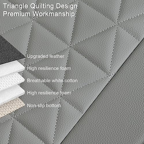 Black Panther Luxury Faux Leather Car Seat Cover Front Bottom Seat Cushion Cover, Anti-Slip and Wrap Around The Bottom, Fits 95% of Vehicles - 1 Piece,Light Gray - color: Front Single Gray