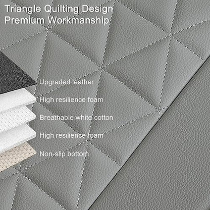 Black Panther Luxury Faux Leather Car Seat Cover Front Bottom Seat Cushion Cover, Anti-Slip and Wrap Around The Bottom, Fits 95% of Vehicles - 1 Piece,Light Gray - color: Front Single Gray
