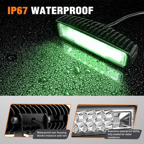 Nilight 2 PCS 6 Inch 60 W Green LED Light Pods Spot Flood Combo Beam - color: 60W Led Pods 2Pcs Green